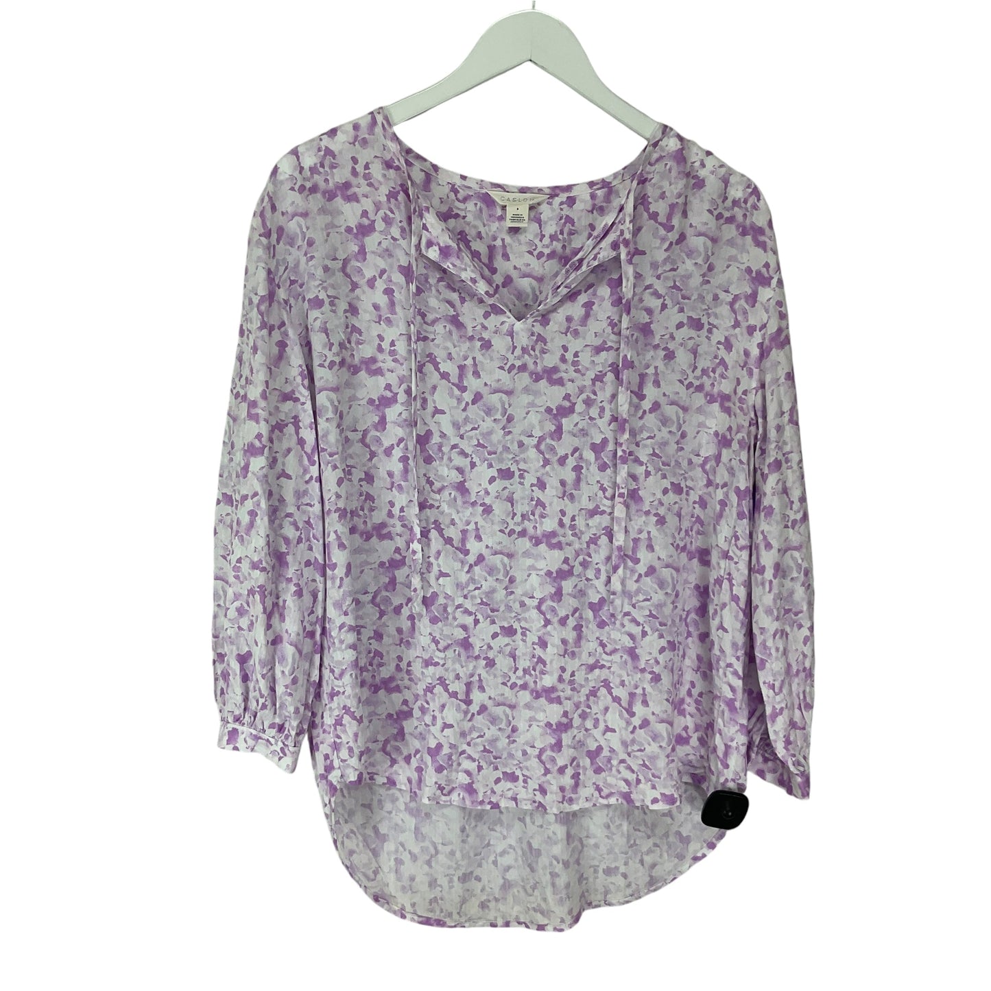 Top 3/4 Sleeve By Caslon In Purple & White, Size: S