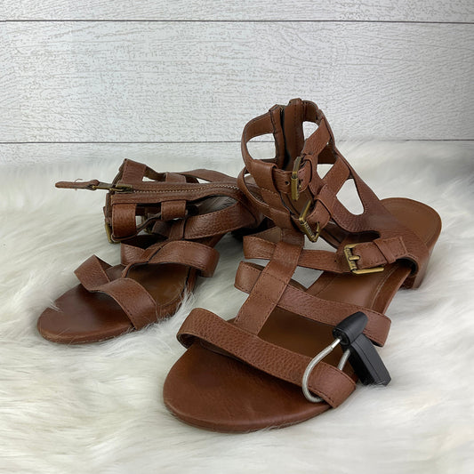Brown Shoes Heels Wedge Ralph Lauren, Size 8.5