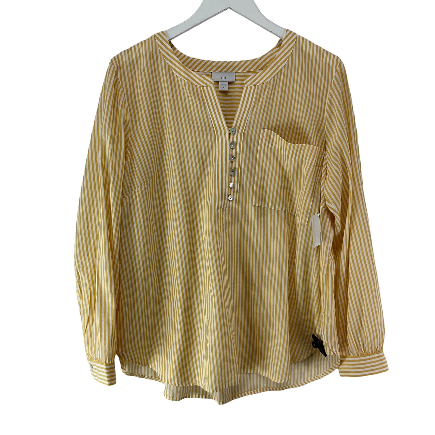 Blouse Long Sleeve By J. Jill In Yellow, Size: L