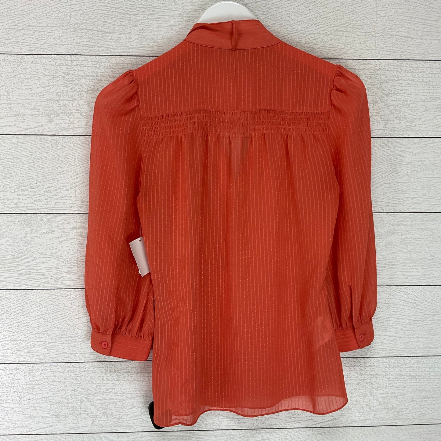 Blouse Long Sleeve By Bcbg In Orange, Size: Xs