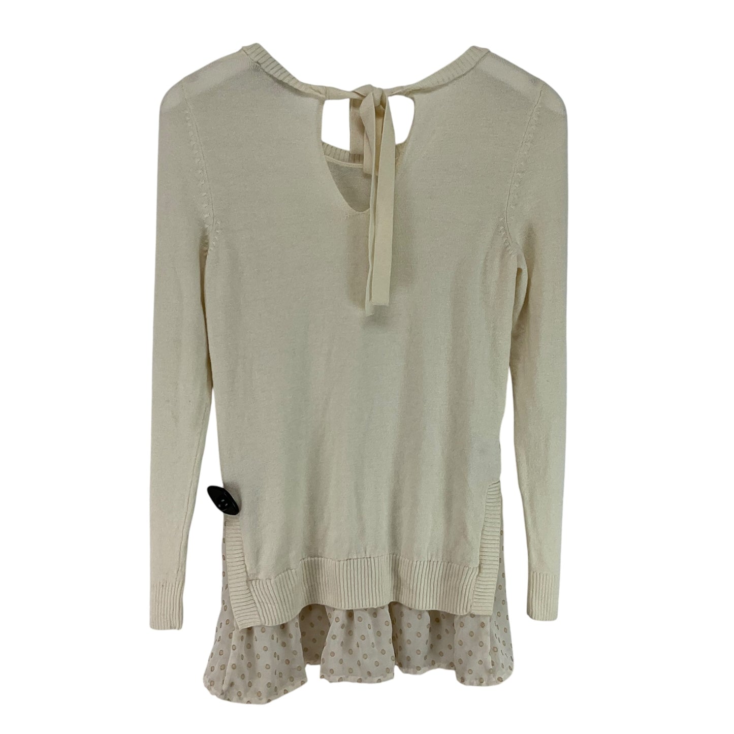 Top Long Sleeve By Ann Taylor In Cream, Size: S