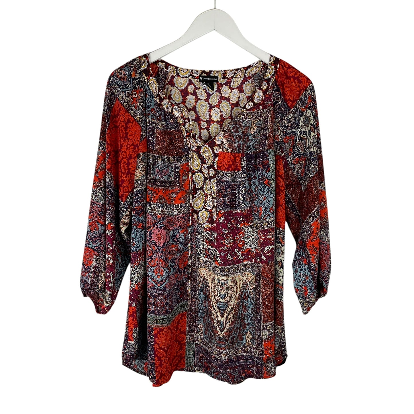 Top Long Sleeve By New Directions In Multi-colored, Size: 1x