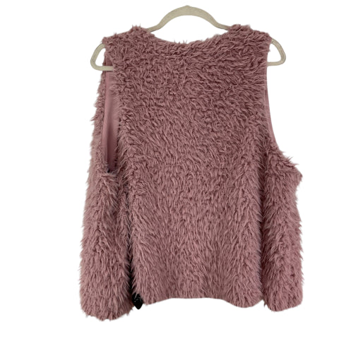 Vest Faux Fur & Sherpa By Clothes Mentor In Pink, Size: 3x