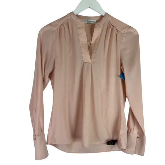 Top Long Sleeve By Calvin Klein In Pink, Size: Xsp