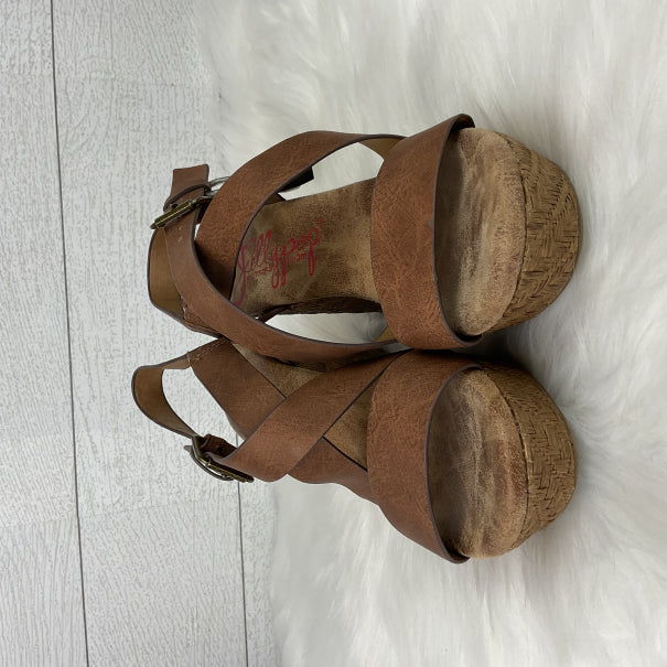 Shoes Heels Block By Jelly Pop In Brown, Size: 7