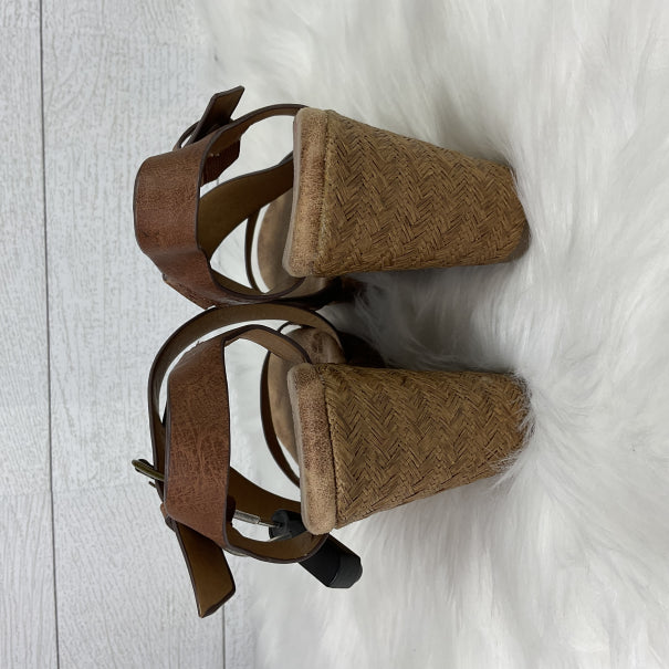 Shoes Heels Block By Jelly Pop In Brown, Size: 7