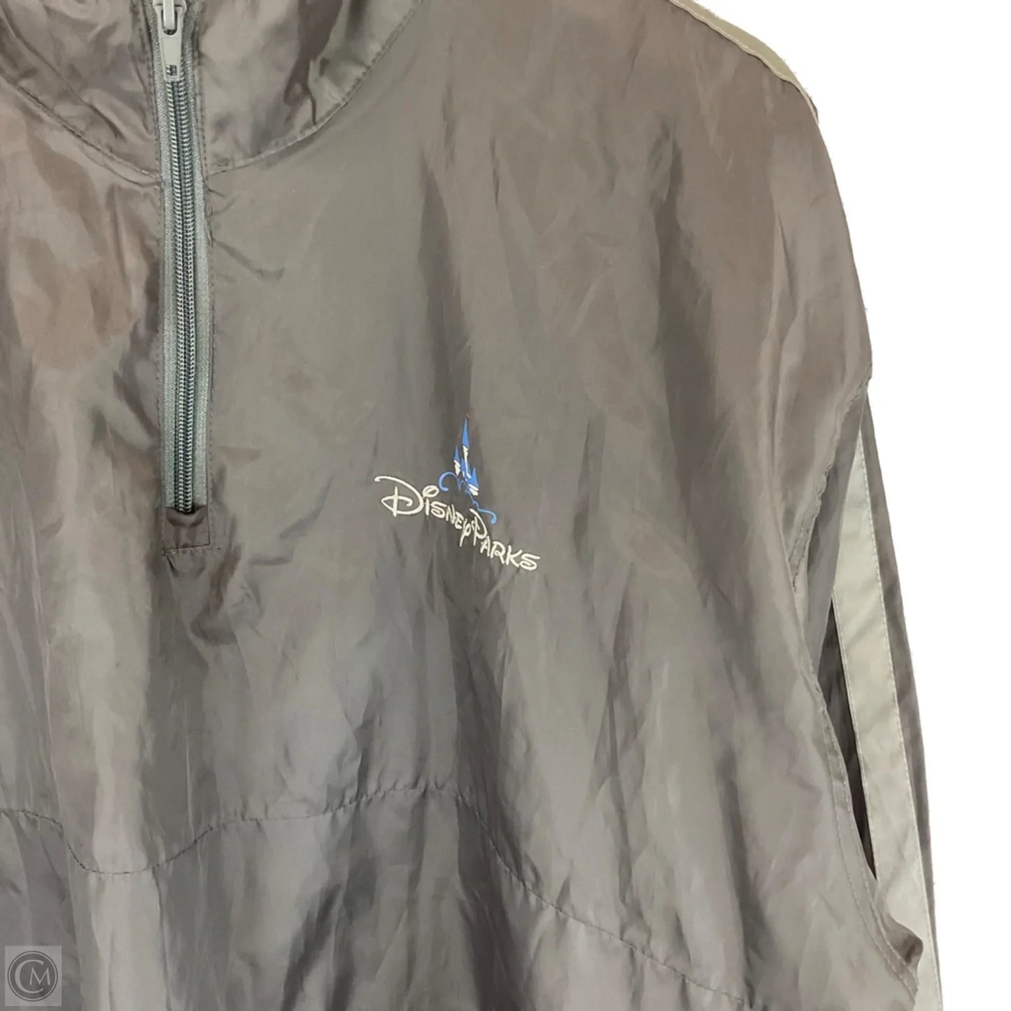 Jacket Windbreaker By Disney Store In Blue & Grey, Size: M