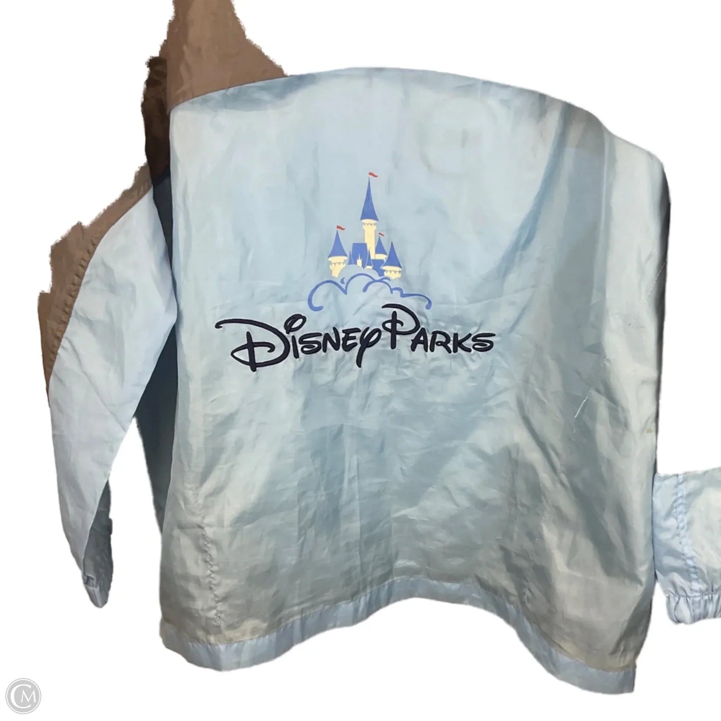 Jacket Windbreaker By Disney Store In Blue & Grey, Size: M