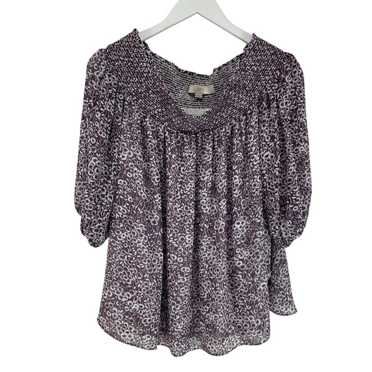 Top Long Sleeve By Loft In Purple, Size: M