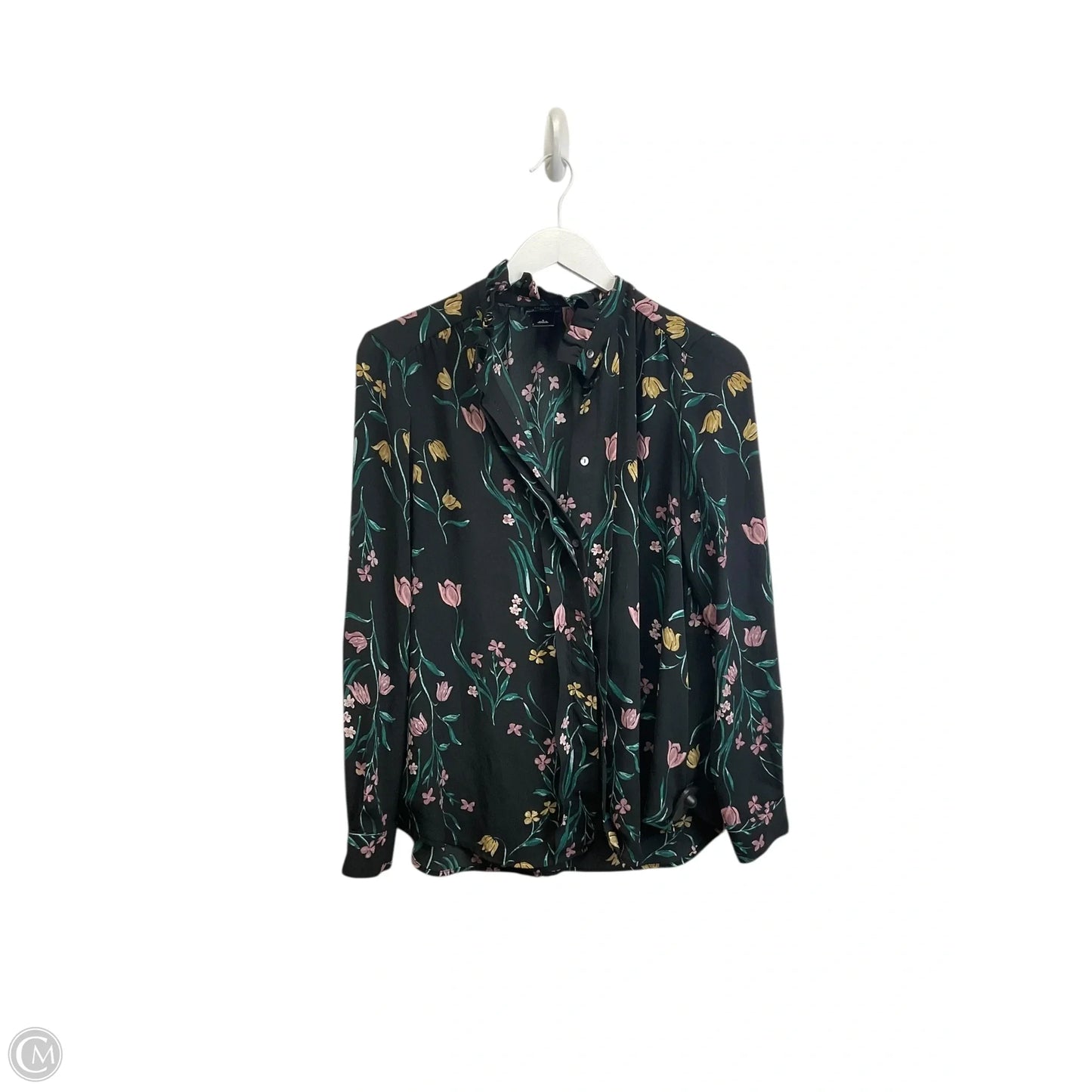 Blouse Long Sleeve By Ann Taylor In Black, Size: M