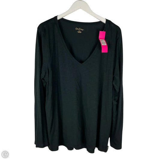 Top Long Sleeve Designer By Lilly Pulitzer In Black, Size: Xxl