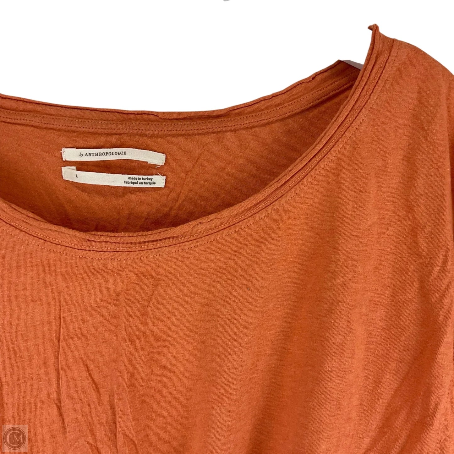 Top Short Sleeve By Anthropologie In Orange, Size: L