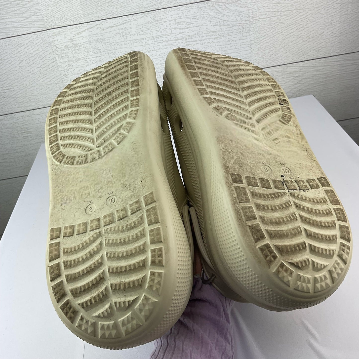 Cream Shoes Heels Platform Crocs, Size 10