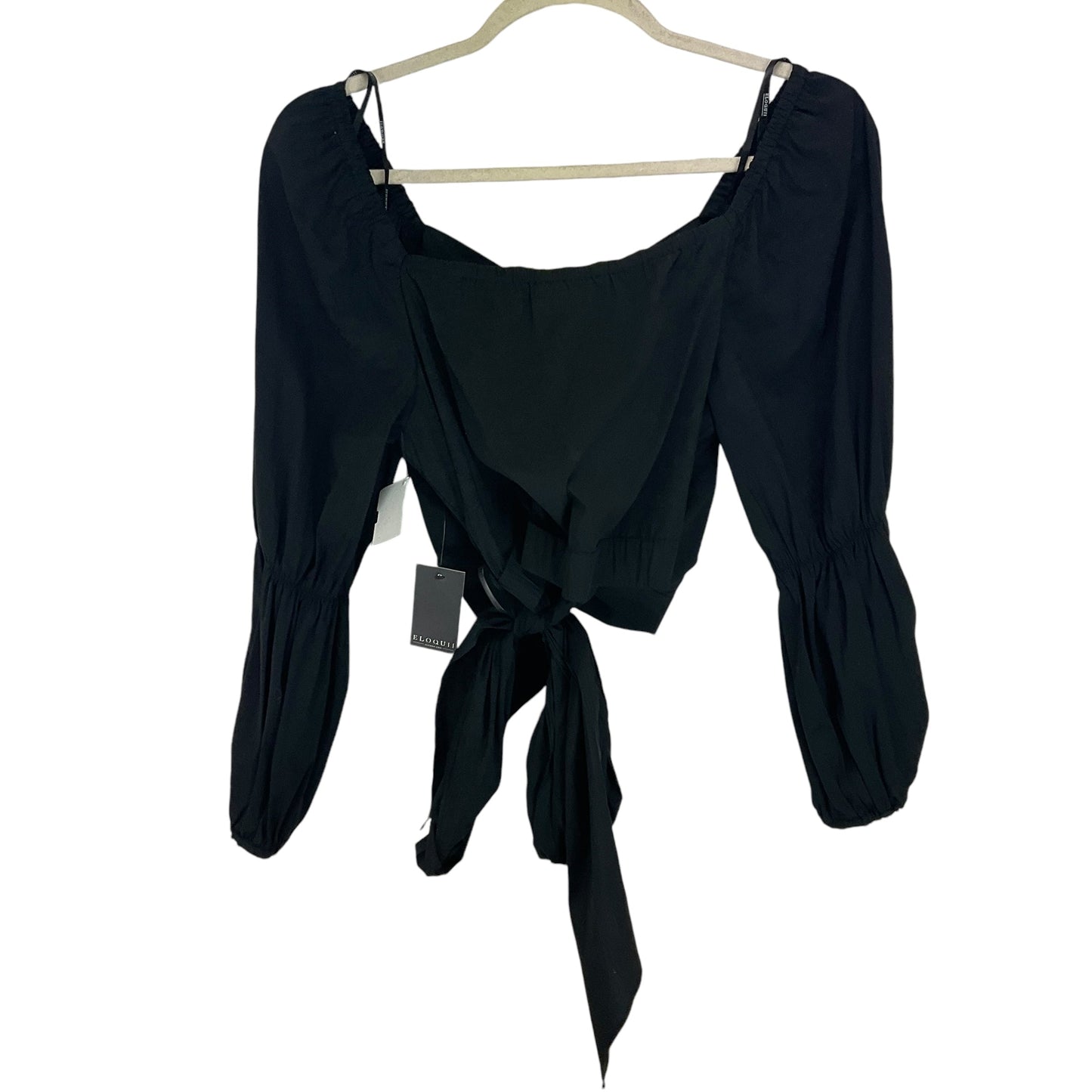 Top Long Sleeve By Eloquii In Black, Size: 18