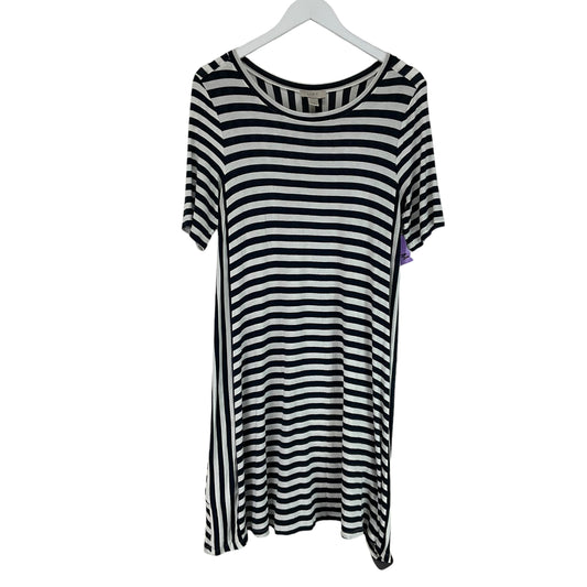 Dress Casual Midi By Loft In Striped Pattern, Size: M