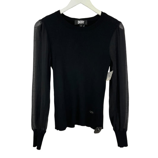 Top Long Sleeve By Dkny In Black, Size: M