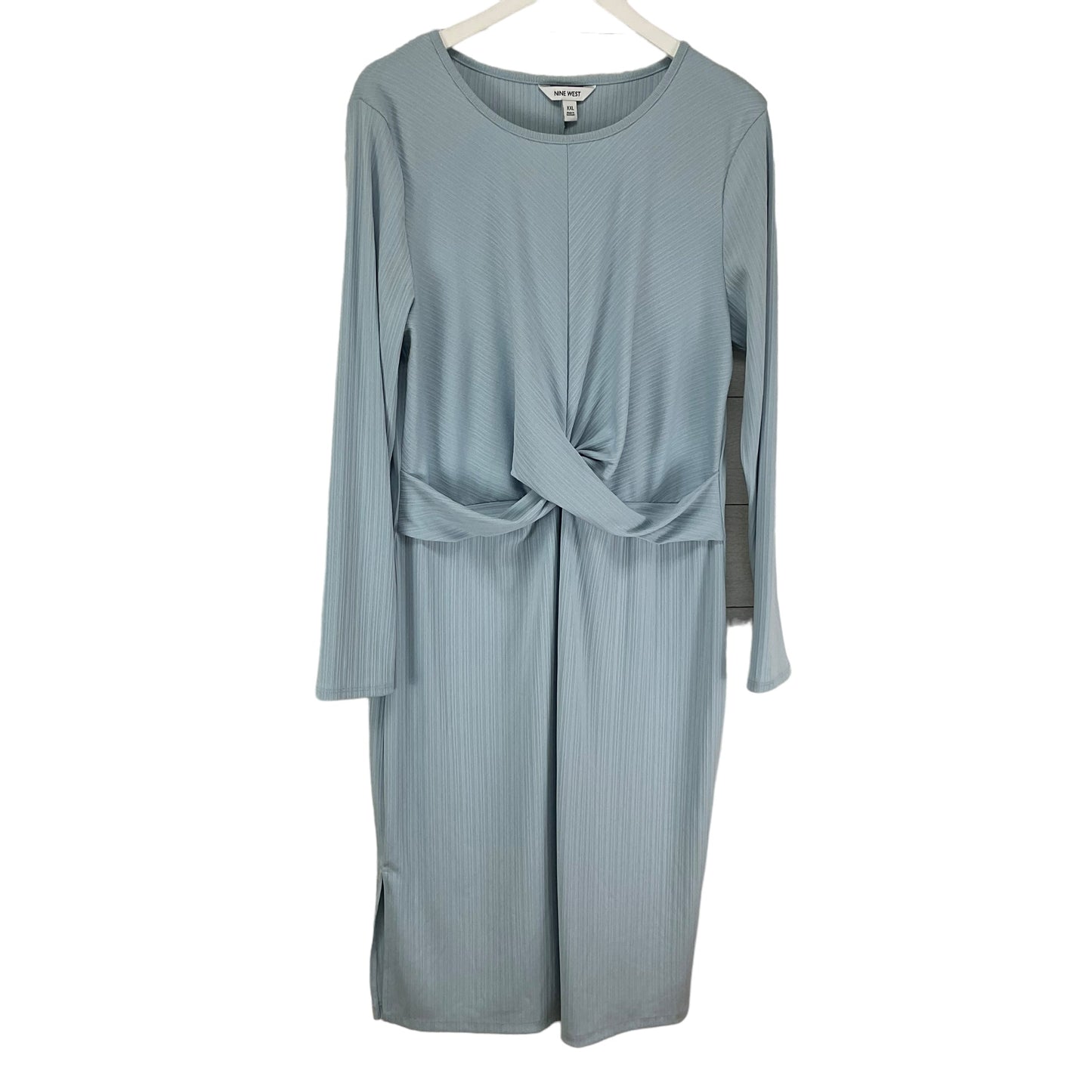 Dress Casual Midi By Nine West In Blue, Size: Xxl