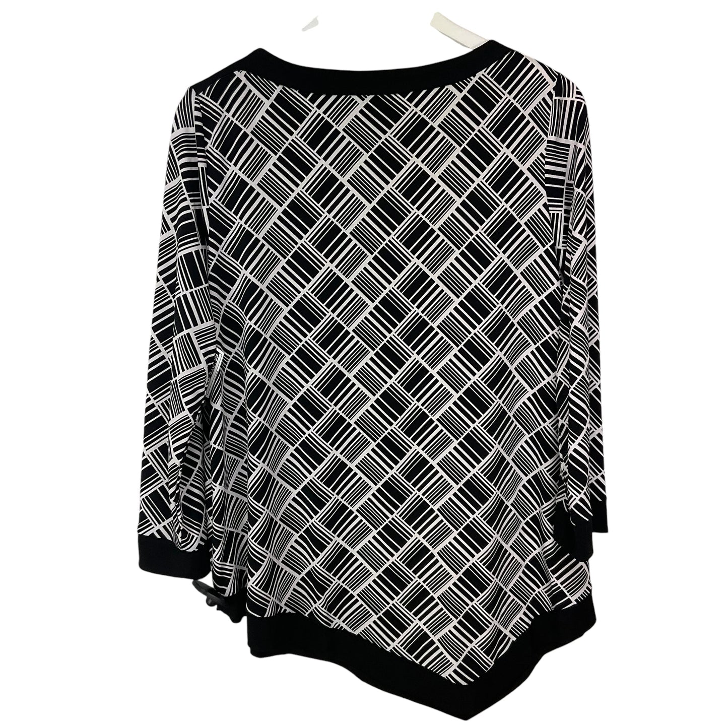 Top Long Sleeve By Rafaella In Black & Cream, Size: M