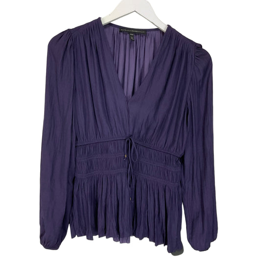 Top Long Sleeve By White House Black Market In Purple, Size: Xs