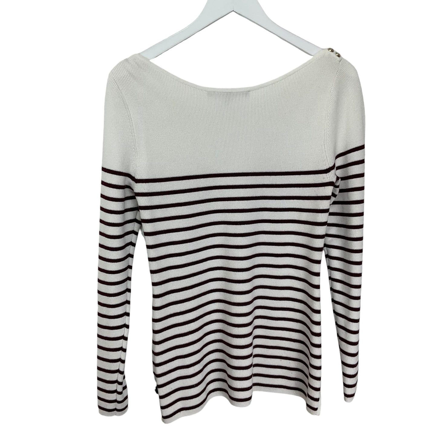 Sweater By White House Black Market In Cream & Red, Size: M