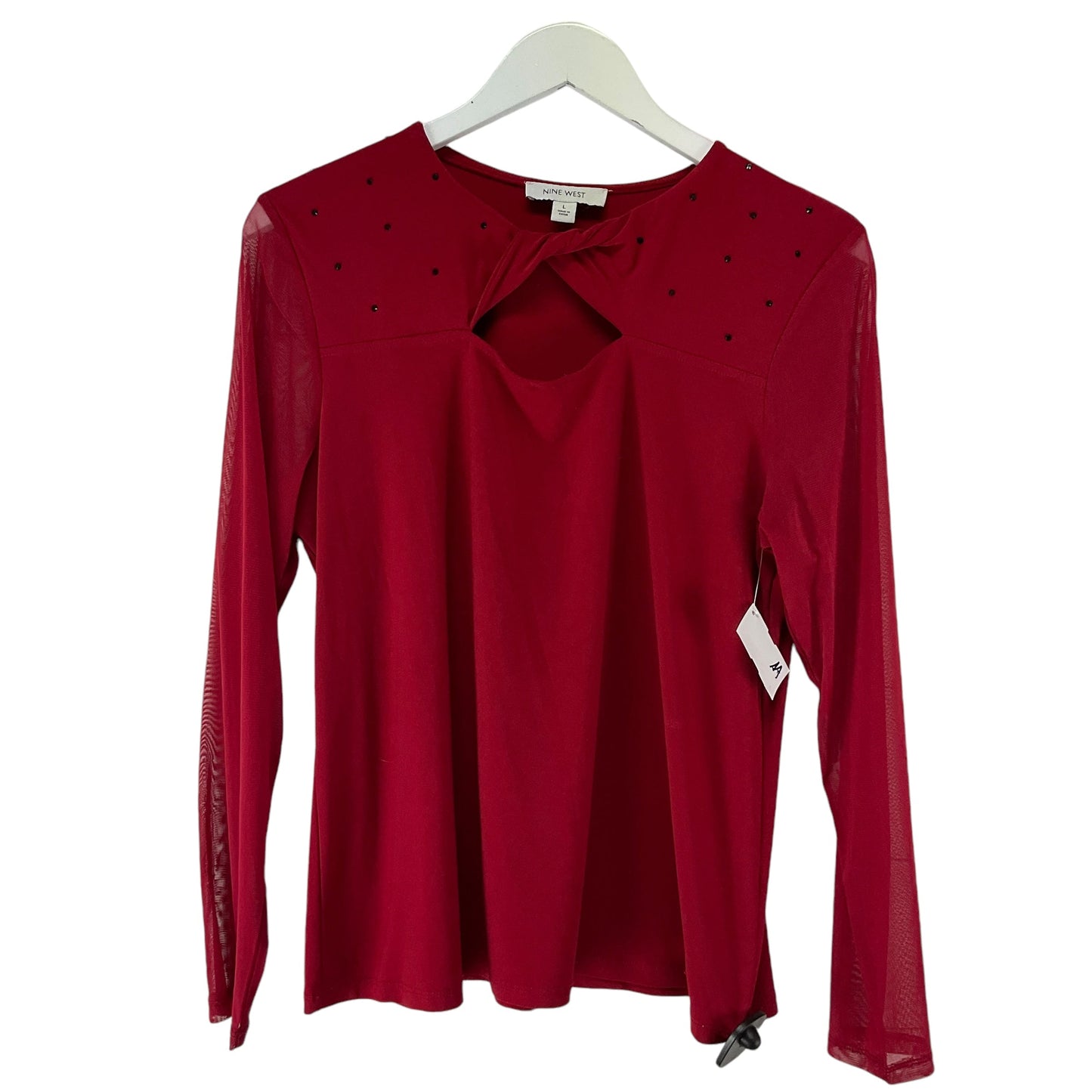 Top Long Sleeve By Nine West In Red, Size: L