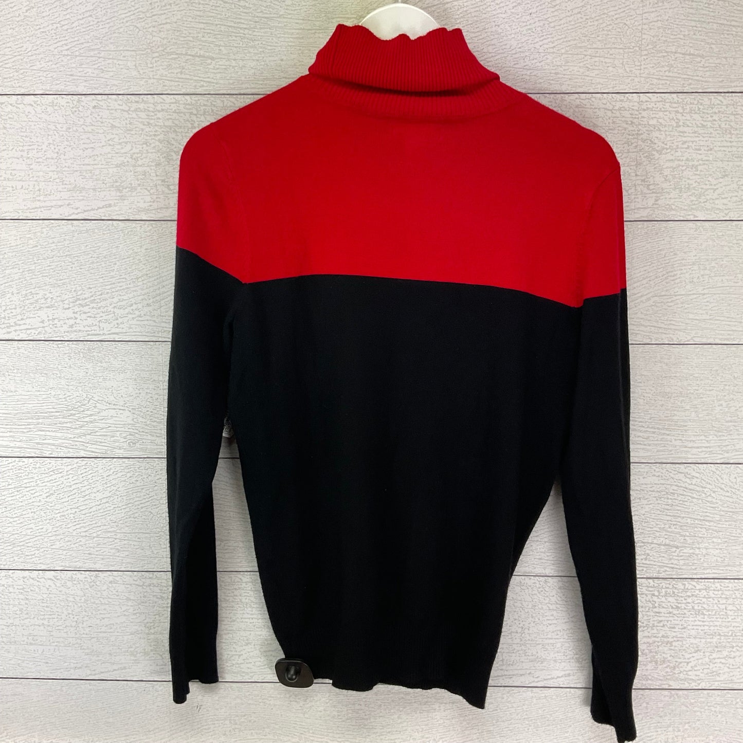 Sweater By Calvin Klein In Black & Red, Size: M