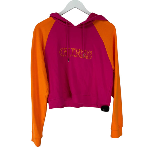 Sweatshirt Hoodie By Guess In Orange & Pink, Size: M