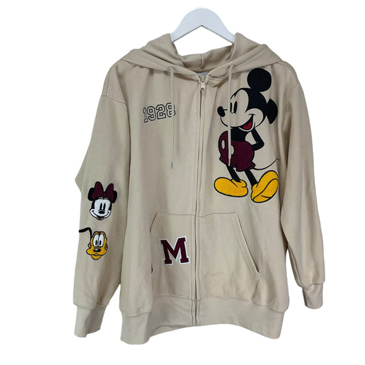 Jacket Windbreaker By Disney Store In Tan, Size: L