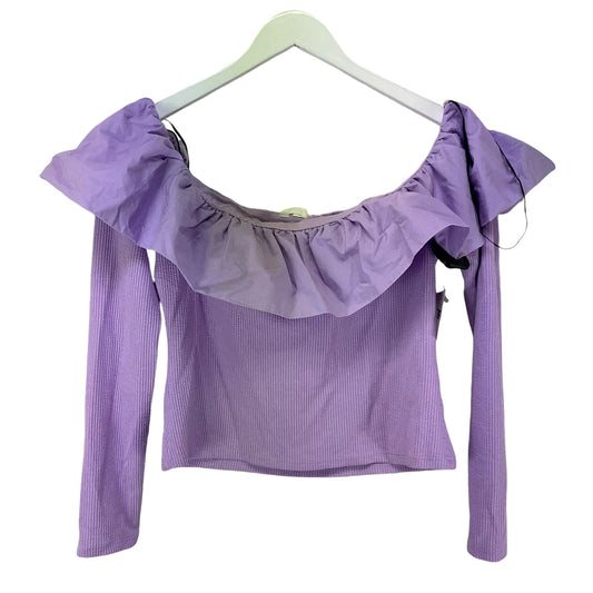 Top Long Sleeve By H&m In Purple, Size: L