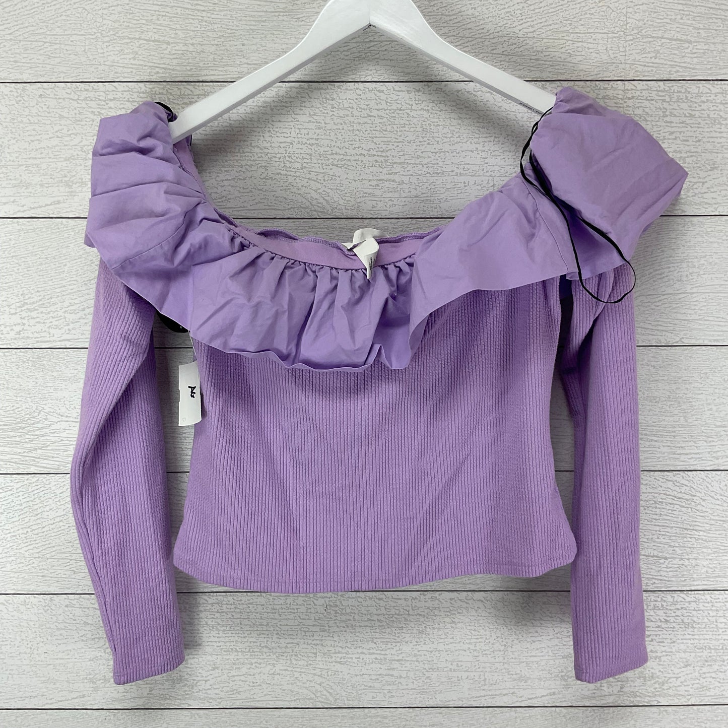 Top Long Sleeve By H&m In Purple, Size: L