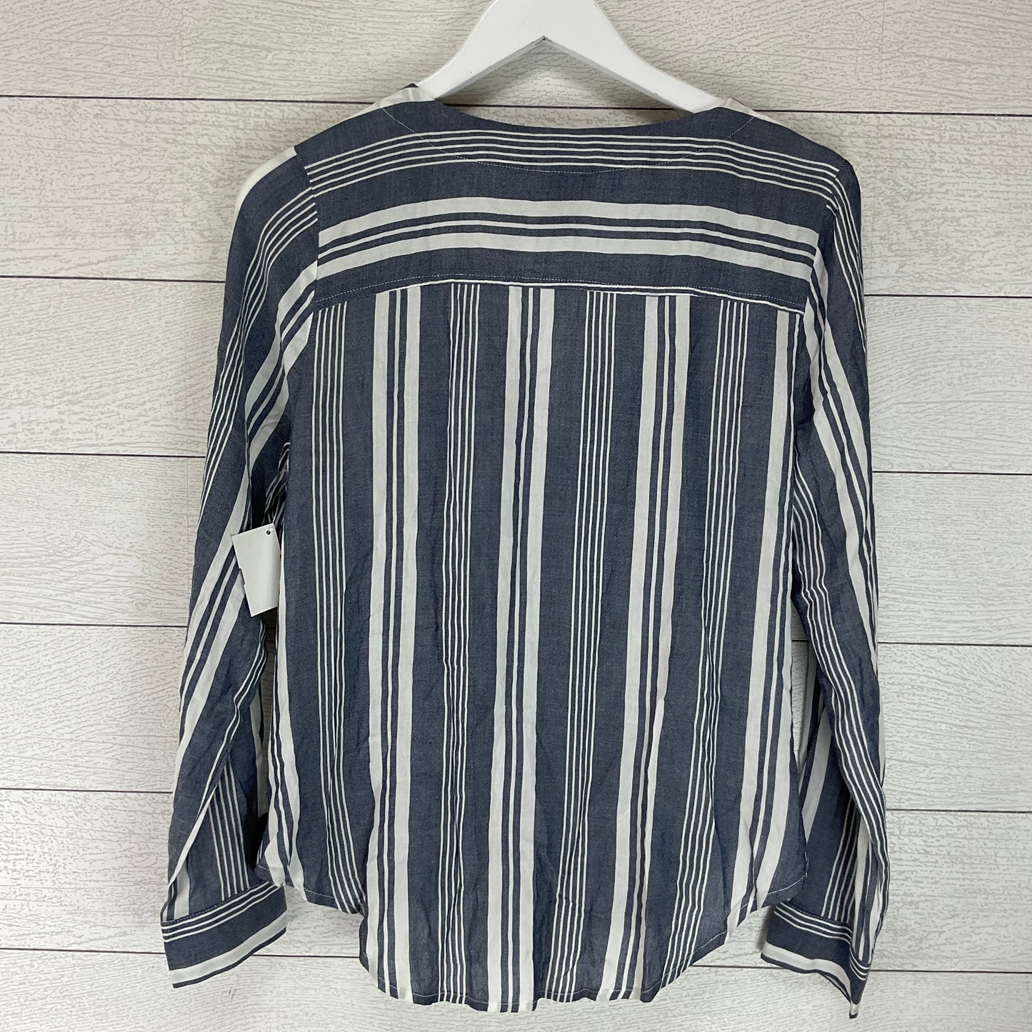 Top Long Sleeve By Ana In Blue & White, Size: M