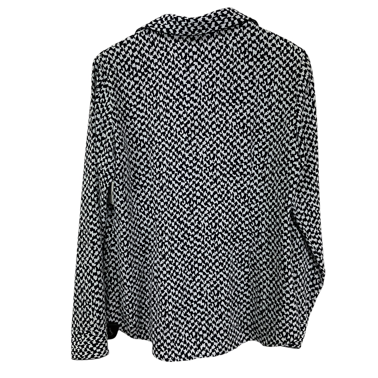 Top Long Sleeve By Theory In Black & White, Size: L