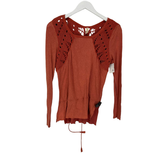 Top Long Sleeve By Free People In Orange, Size: M