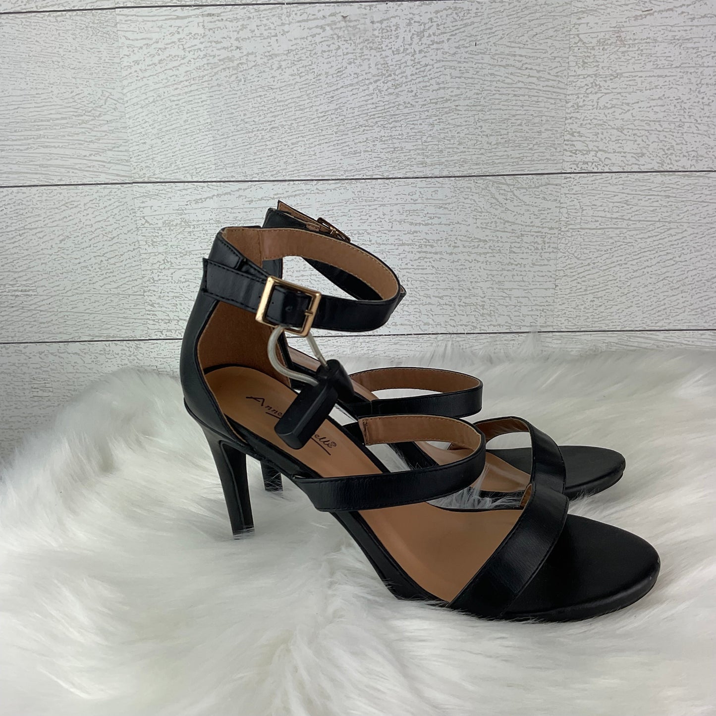 Sandals Heels Stiletto By Anne Michelle In Black, Size: 7.5