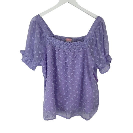 Purple Top Short Sleeve Clothes Mentor, Size L