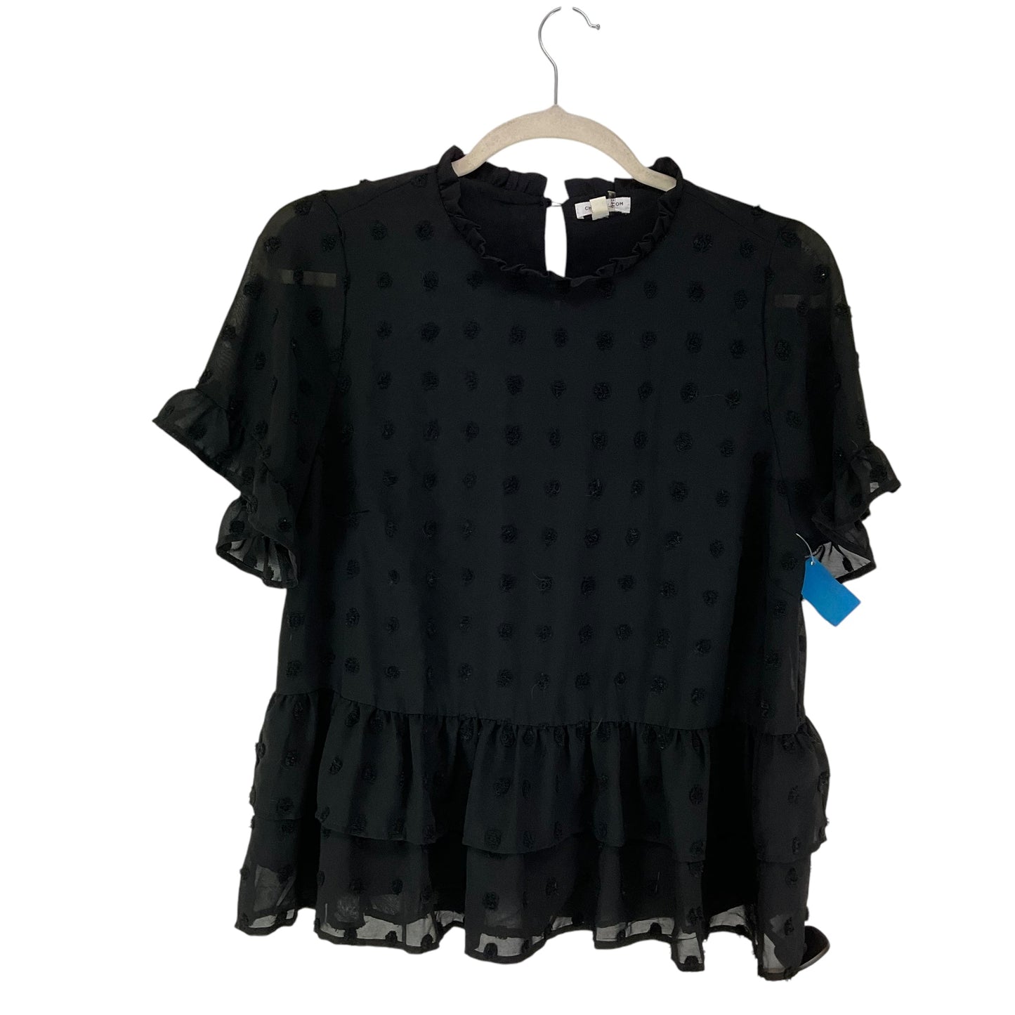 Top Short Sleeve By Chicsoul In Black, Size: 1x