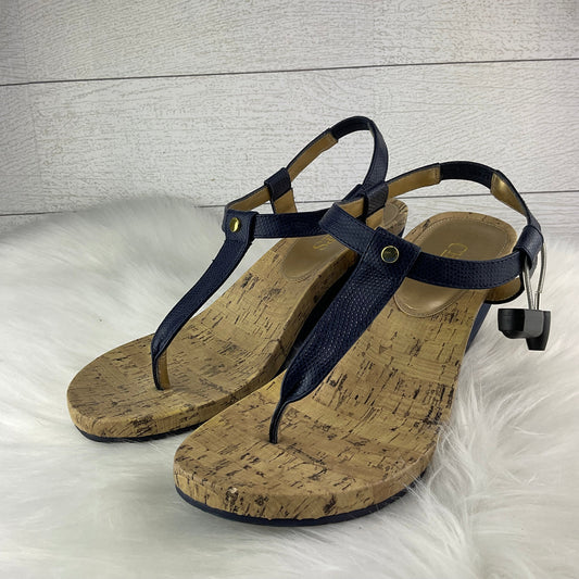 Sandals Heels Wedge By Chaps In Blue, Size: 10