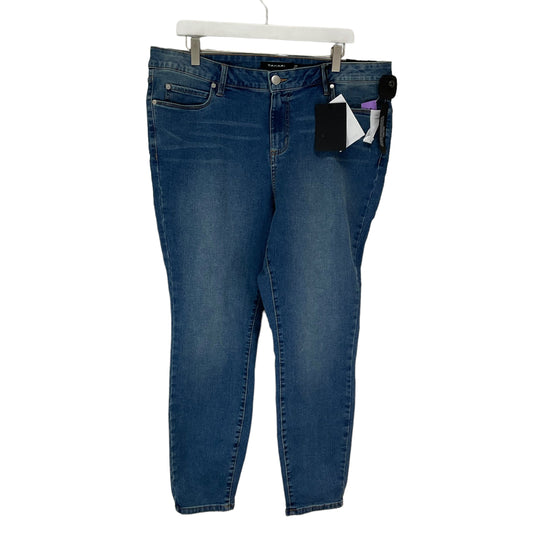Blue Denim Jeans Skinny Tahari By Arthur Levine, Size 18