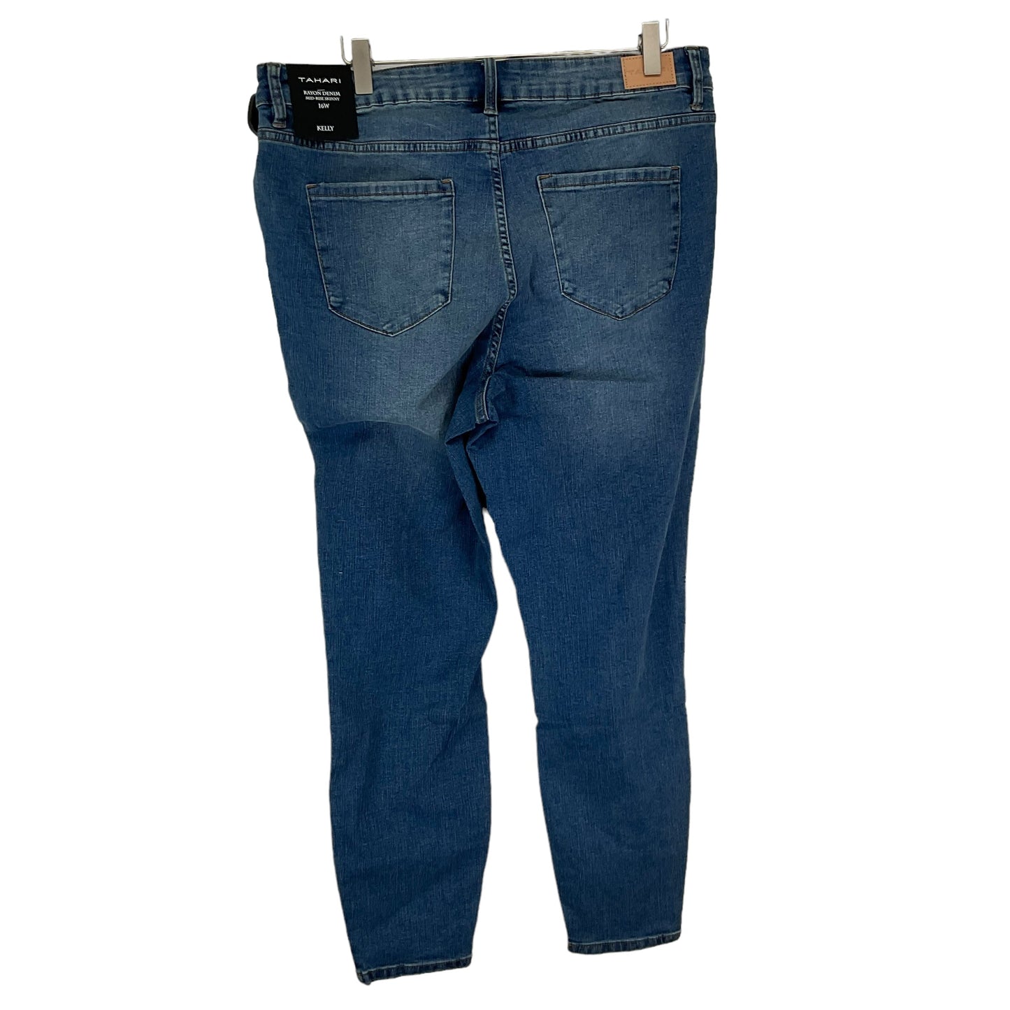 Blue Denim Jeans Skinny Tahari By Arthur Levine, Size 16
