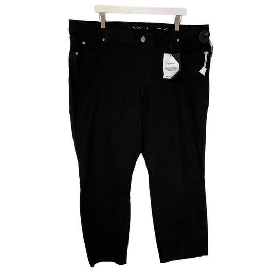 Black Denim Jeans Straight Tahari By Arthur Levine, Size 24