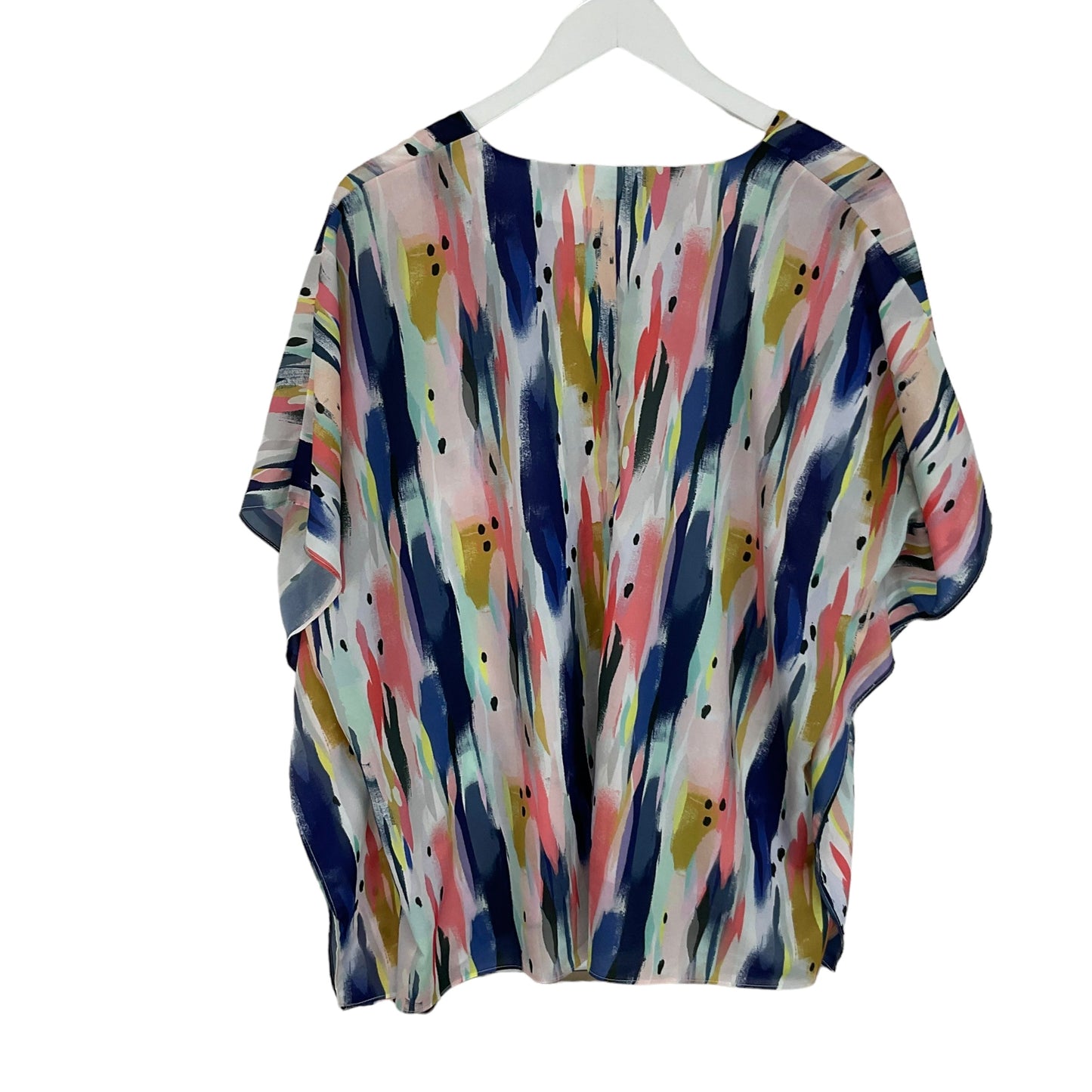 Multi-colored Blouse Short Sleeve Clothes Mentor, Size S