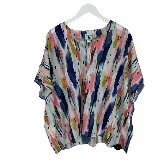 Multi-colored Blouse Short Sleeve Clothes Mentor, Size S