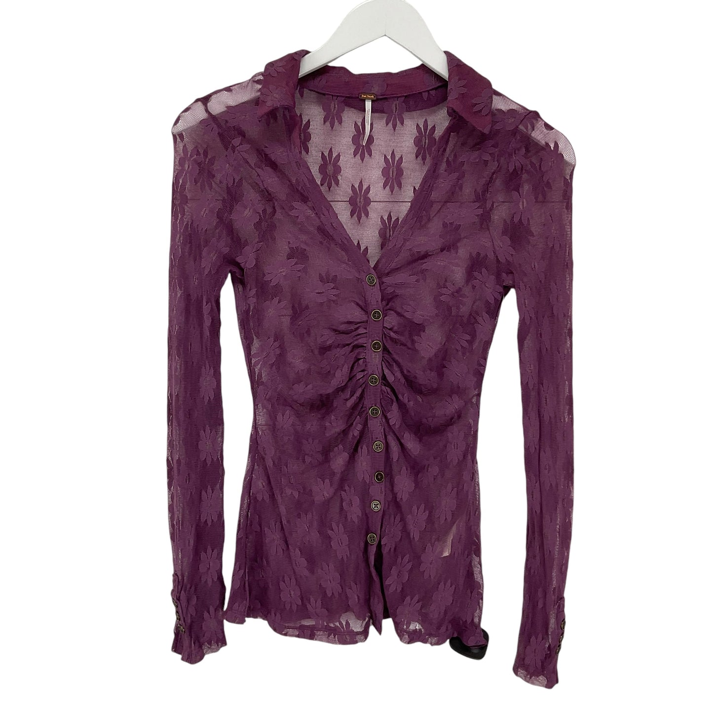 Top Long Sleeve By Free People In Purple, Size: Xs