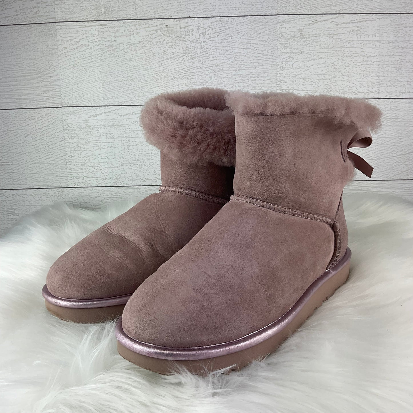 Boots Designer By Ugg In Pink, Size: 8