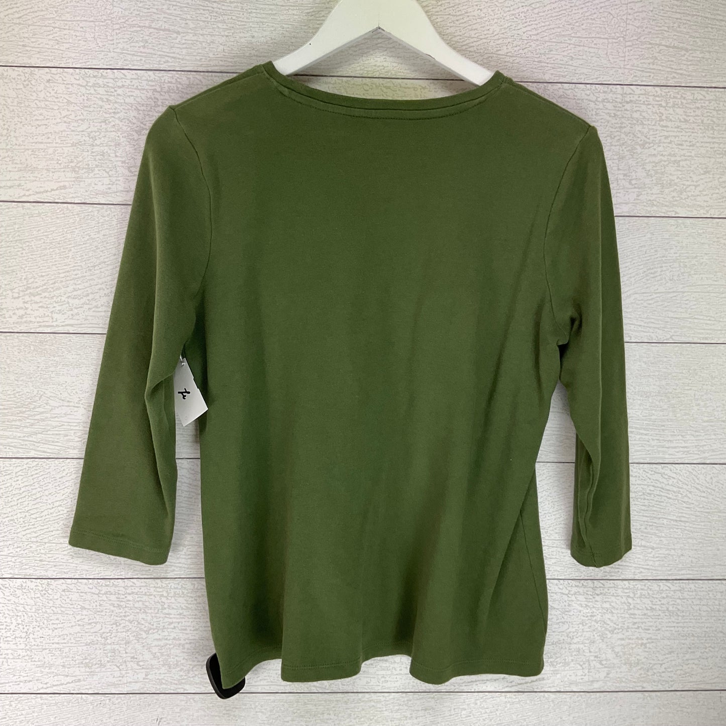 Top Long Sleeve By Kim Rogers In Green, Size: M