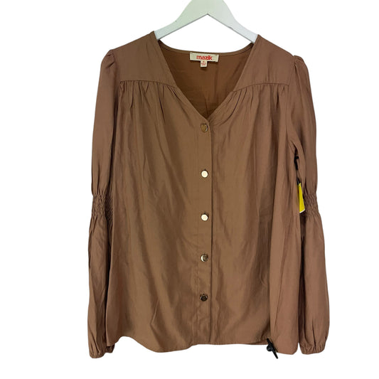 Top Long Sleeve By Clothes Mentor In Brown, Size: M