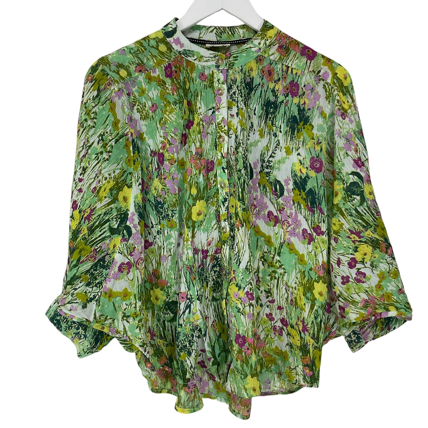 Top Long Sleeve By Pilcro In Green, Size: S