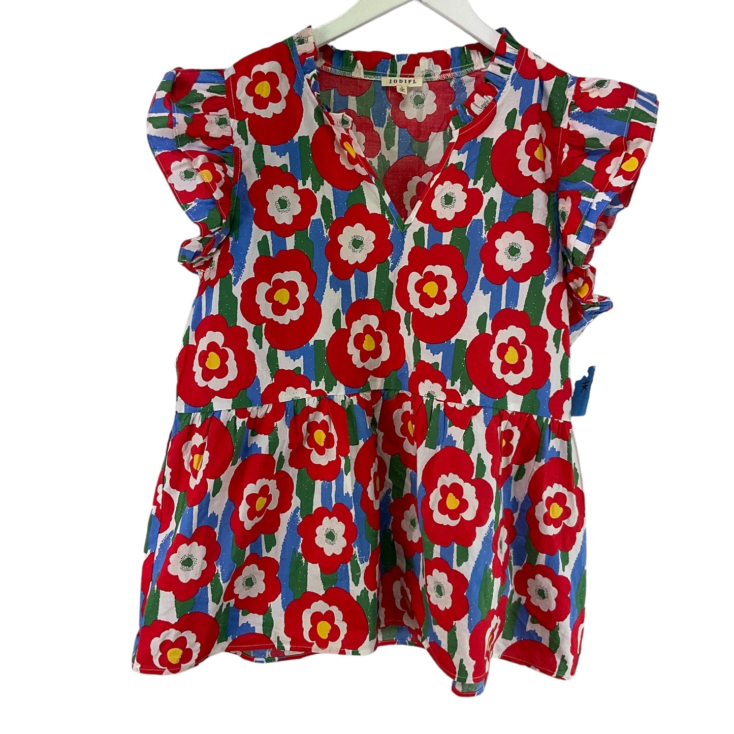 Top Short Sleeve By Jodifl In Red, Size: L