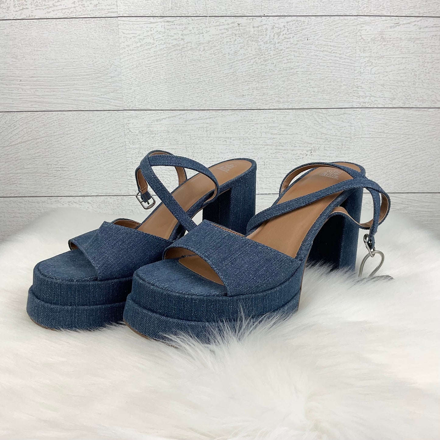 Shoes Heels Block By Wild Fable In Blue Denim, Size: 9