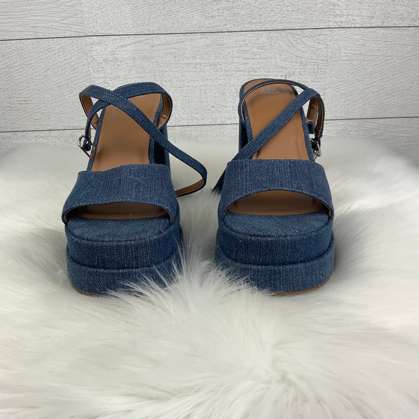 Shoes Heels Block By Wild Fable In Blue Denim, Size: 9